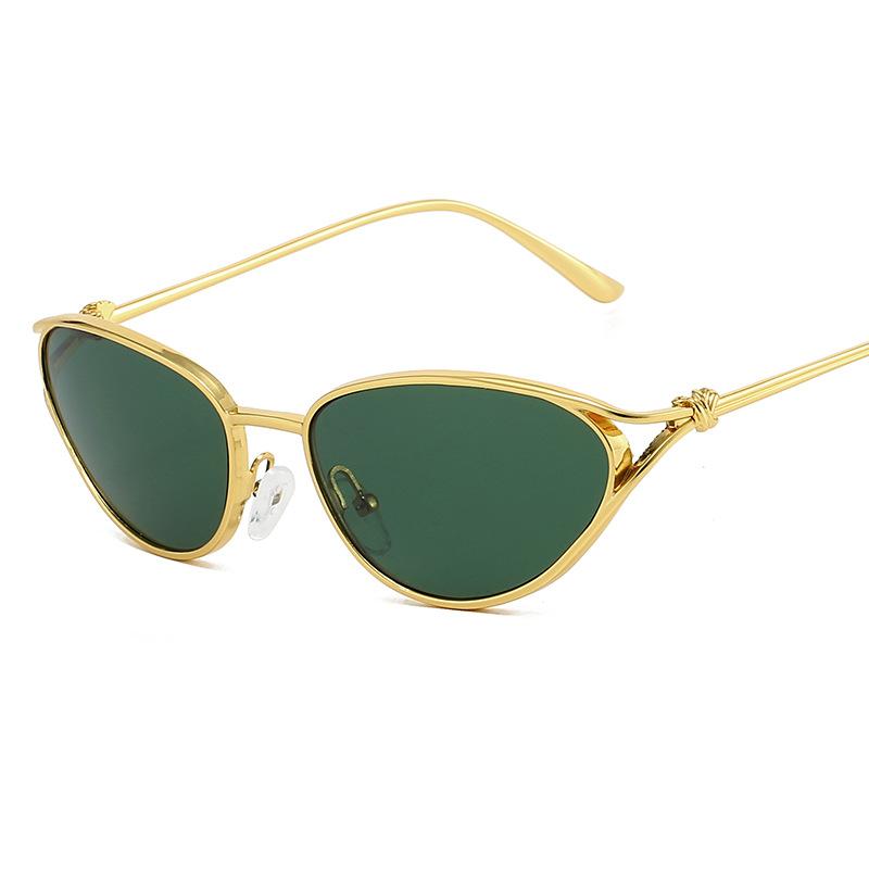 

Fashion Small Metal Frame Cat Eye Sunglasses Women Trendy Driving Sun Glasses 2026 Luxury Brand Eyeglasses зелёный