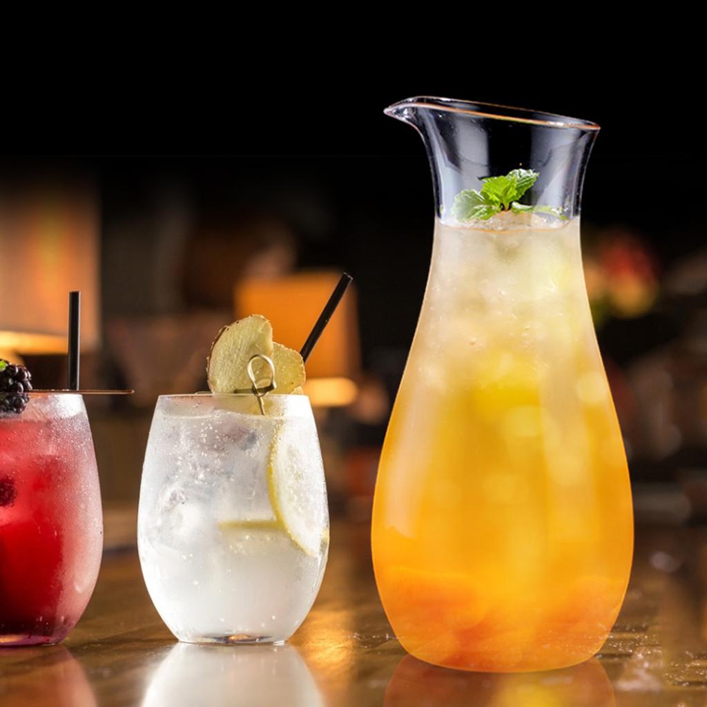 Acrylic Transparent Juice Bottle Water Jug Wine Beverage Container Kettle Carafe for Bar Home