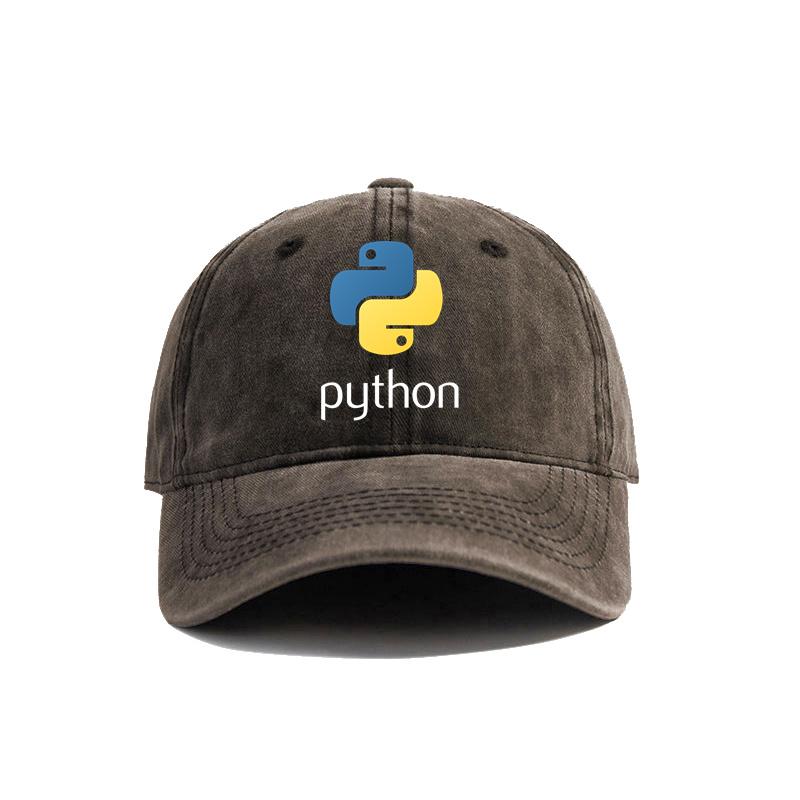 Computer Programmer Language Python Baseball Caps Distressed Hats Cap Unisex Women Retro Outdoor Summer Adjustable Hat