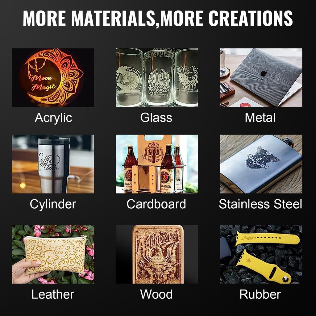130W CO2 Laser Engraver Cutter Machine w/Glass Tube USB/U-Disk for Wood