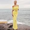 LYRIA Ruched Irregular Dress Women Mesh Patchwork Slash Neck Short Sleeve Skinny Stretch Trend Elegant Long Bodycon Outfits