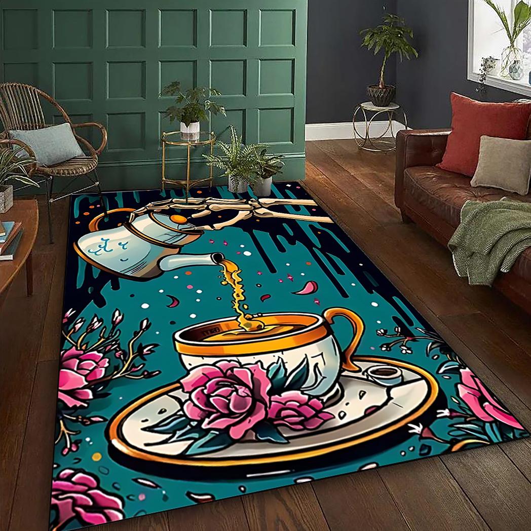 

Crystal Velvet Dot Plastic Bottom Ink Splash Tea Painting Carpet Suitable for Living Room Bedroom Large Outdoor Carpet 60x90(23x35in)