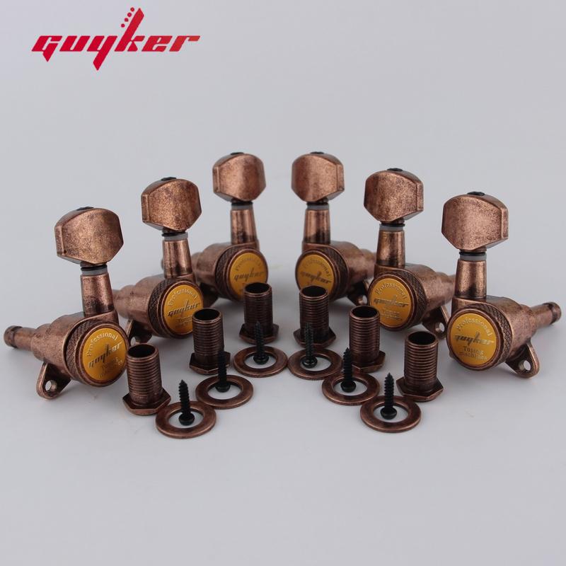Guyker Tuners Guitar Models Rear Lock String Electric Guitar Machine Heads Antique Bronze