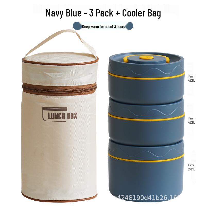 Nepropustný vícevrstvý izolovaný obědový box z nerezové oceli 304 pro kancelář a školu, vhodný do mikrovlnné trouby a přenosný