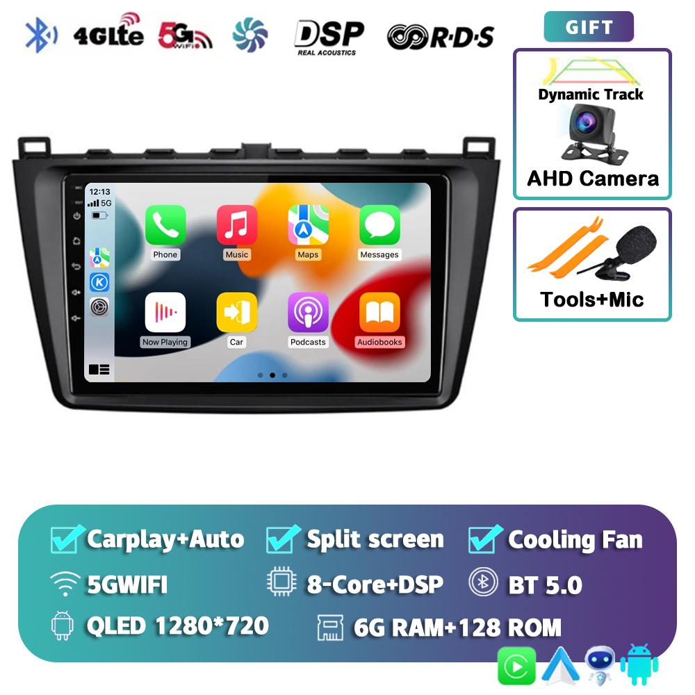 Android 14 Carplay Auto For Mazda 6 2 GH 2007-2012 Car Radio Multimedia Video Player Navigation GPS Stereo Head Unit DSP No 2din