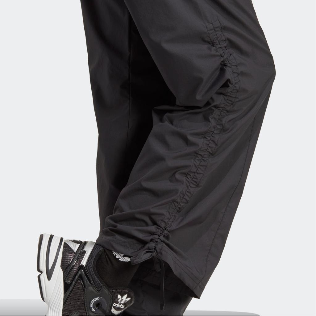 Adidas Originals Trefoil Logo Print Striped Loose Sweatpants Women Bottoms Black HN4498