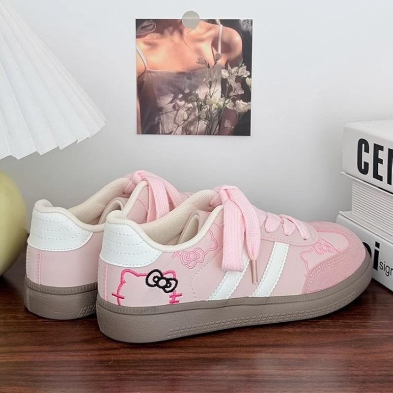 Pink board shoes female ugly cute spring new niche round head student sports little white shoes