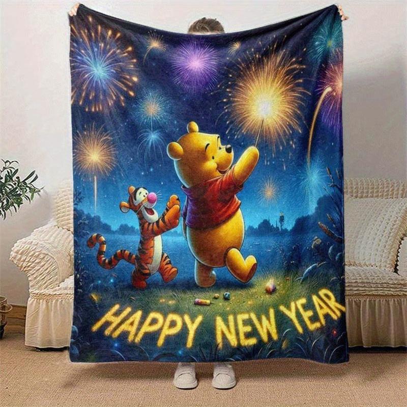 1pc Winnie The Pooh Printing Blanket - Soft, All-Season Throw for Office Blanket,Personalized Gift with Adorable Cartoon Design
