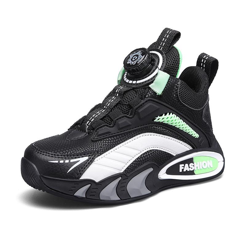 Girls' middle-aged and older children's basketball shoes, light boys' sports shoes, 2025 new spring leather children's sports shoes