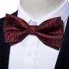 Red Green Bow Ties for Men Silk Woven Cravat Cufflinks Hanky Set for Suit or Tuxedo Man Wedding Butterfly Tie