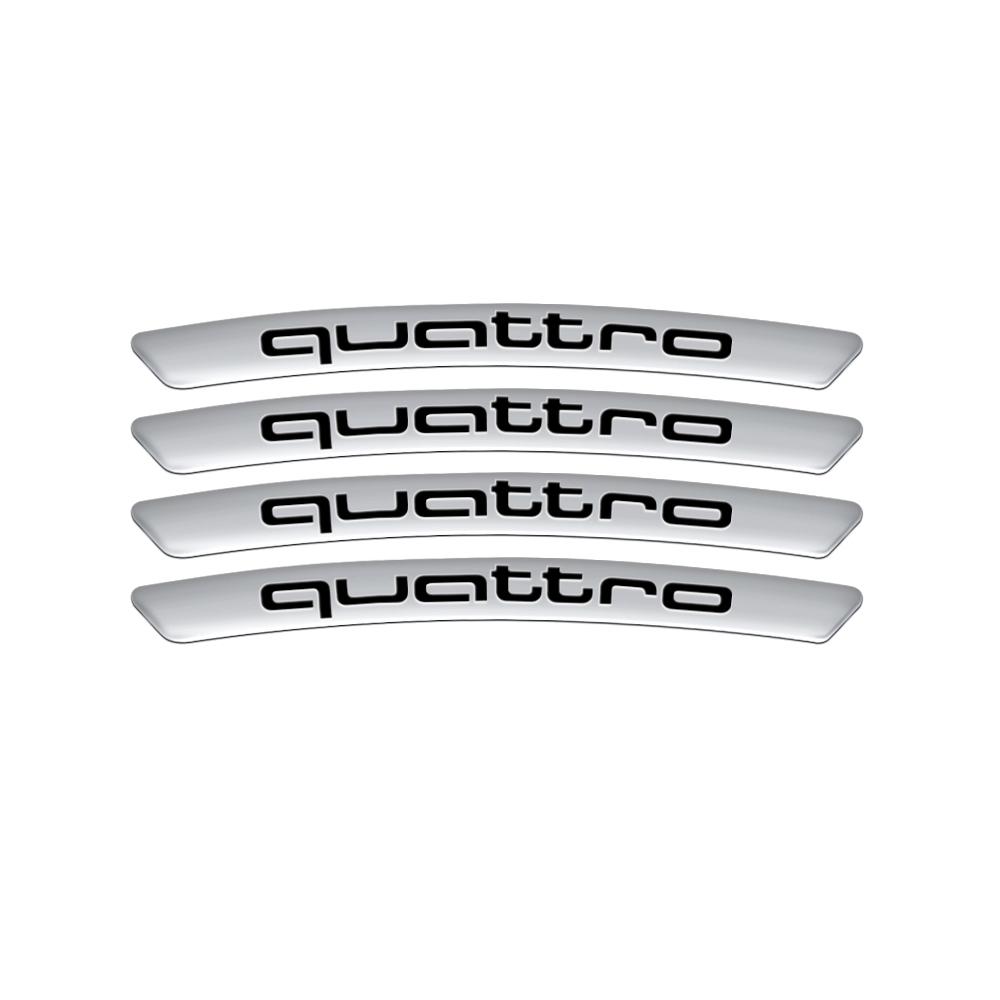 4pcs Car Emblem Wheels Rims Stickers Auto Styling Decor Accessories For Audi SLine Quattro S3 S4 S5 S6 S7 S8 A4 A3 8P A6 C7 RSQ3