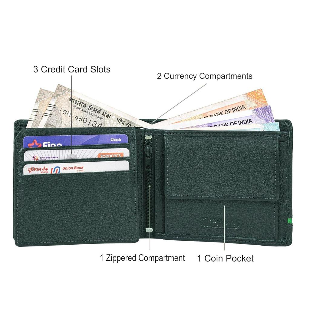 Męski portfel skórzany Stag Green Jasnozielony