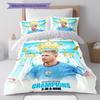KDB Midfield Legend Bedding Quilt Set Quilt Cover Pillowcase Home Decoration Birthday Gift (1 * duvet cover + 2 * pillowcase, without core)