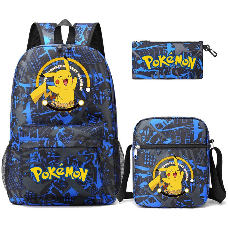 Backpack Teen Student School Bag Three-piece Pencil Case Crossbody Bag