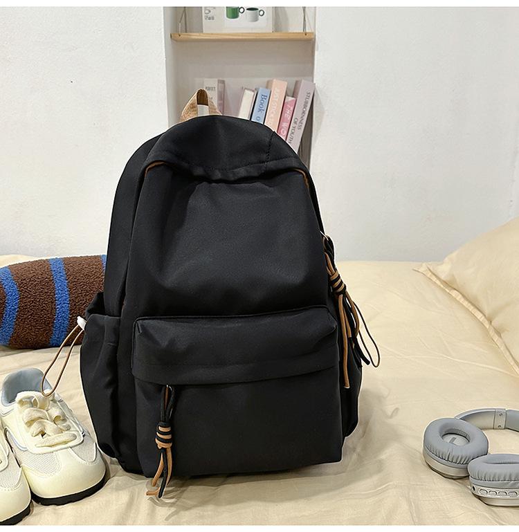 Korean Style Solid Color School Backpack – Versatile for Students & Travel 31x15x42 cm