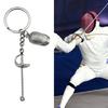 Pocket Sized Collectible Metal Keyring Pendant Handmade Zinc Alloy Keychain Bag Ornament for Fencing Sport Admirers
