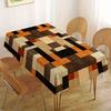 One modern abstract tablecloth - bold black/brown/beige/orange geometric patternsxzj