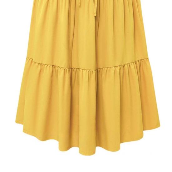 Damen Sommer Stufen A-Linie Maxirock Hoher Bund Plissiert Schwingend Langer Rock Freizeit Fließend Strand Boho Rock