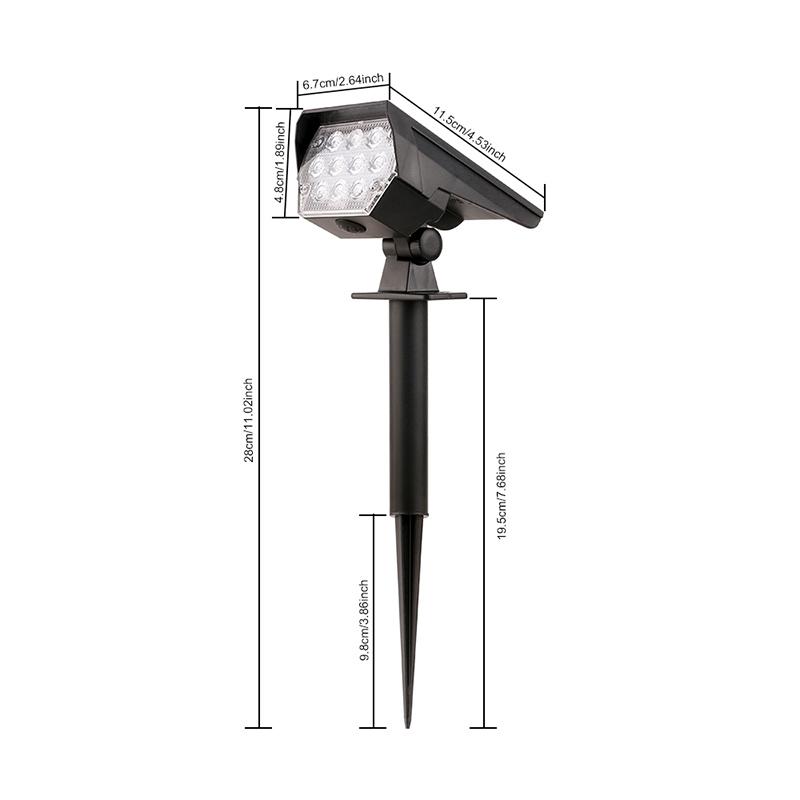 10 LEDs Solar Spotlight Outdoor, 180° Adjustable Waterproof & Anti - Aging Ground/Wall Mount, for Garden Yard Landscape Lighting