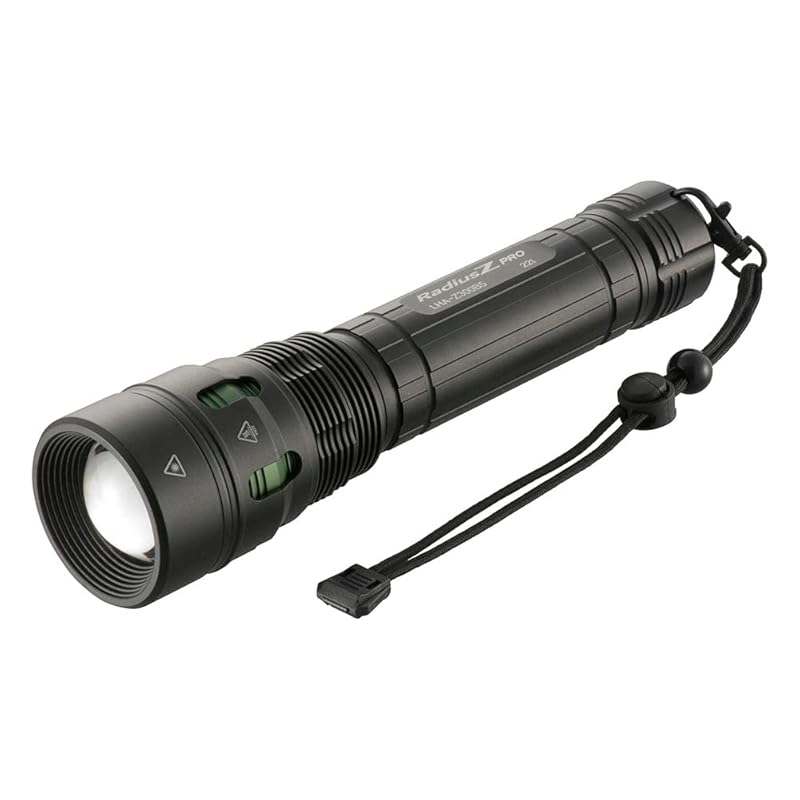 

Ohm Electric flashlight LED handy light zoom light dimming flashing flash Radius Z Pro 3000 lumens 9 AA batteries black LHA-Z300B5 08-1506 OHM
