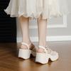 thick-soled wedge sandals women's summer new Korean version open-toe with skirt waterproof table high heels not tired feet white shoes
