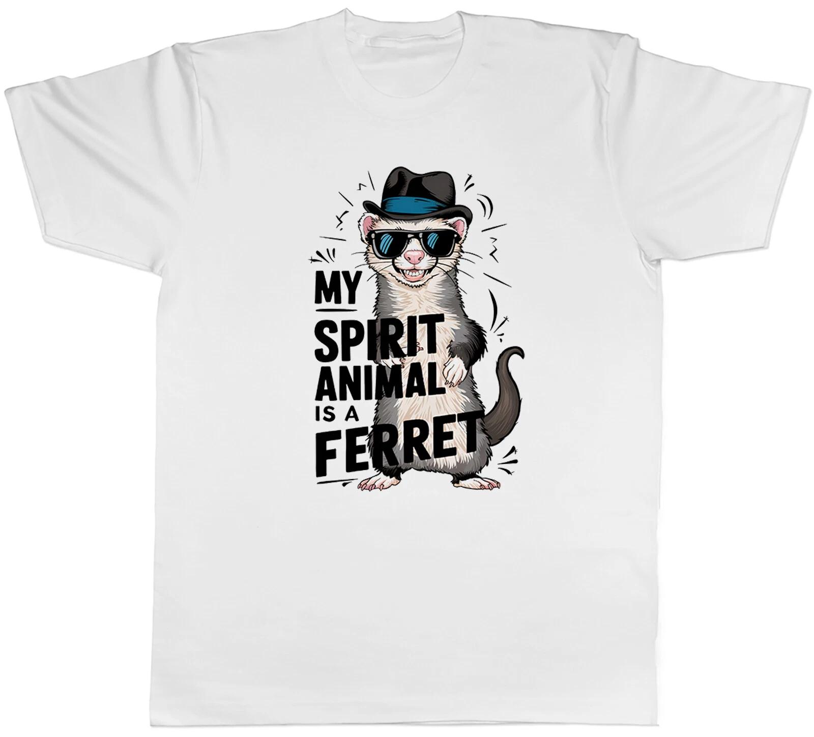 My Spirit Animal is a Ferret Mens T-Shirt Funny Tee Gift XL