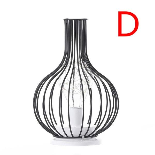 Creative Holiday Retro Iron Art Minimalist Hollow Table Lamps Reading Lamp Night Light Bedroom Desk