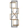 59×30×180 cm Bookshelf / Open Metal Shelf with MDF Wood Shelves, 4 Compartments, Creative Stacking Design, for Books, Collectibles & Decoration