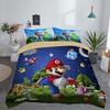 Nintendo Super 3pc Mario Cartoon Odyssey Single Panel Duvet Cover Set Bedding