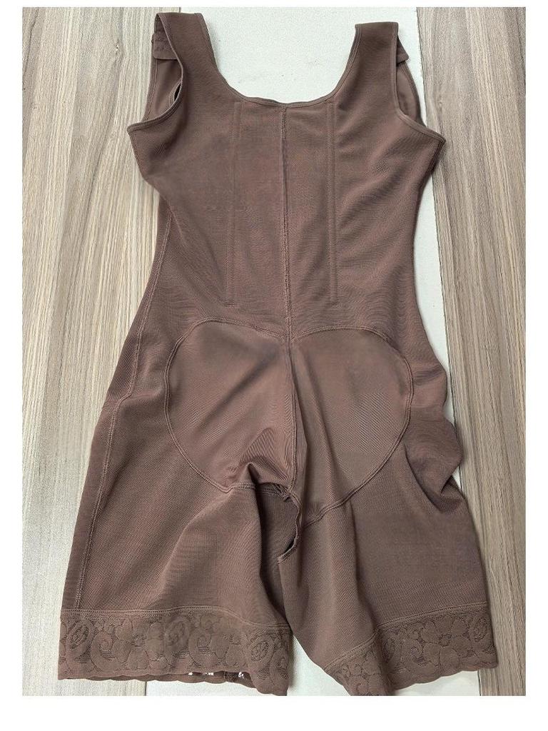 European & American Plus Size Open-Crotch Body Shaper: Hip Lifting, Tummy Control Bodysuit with Row Buckle.