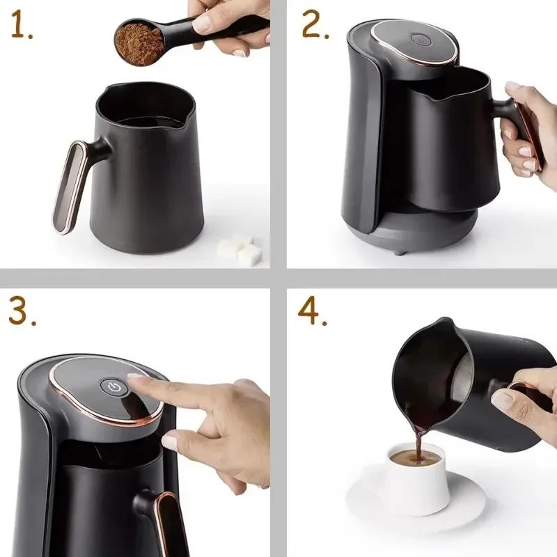 500ml Paslanmaz Çelik Moka Pot Kahve Makinesi Yarı Otomatik Türk Kahvesi Makinesi Termal Bardaklı Espresso Demleme için