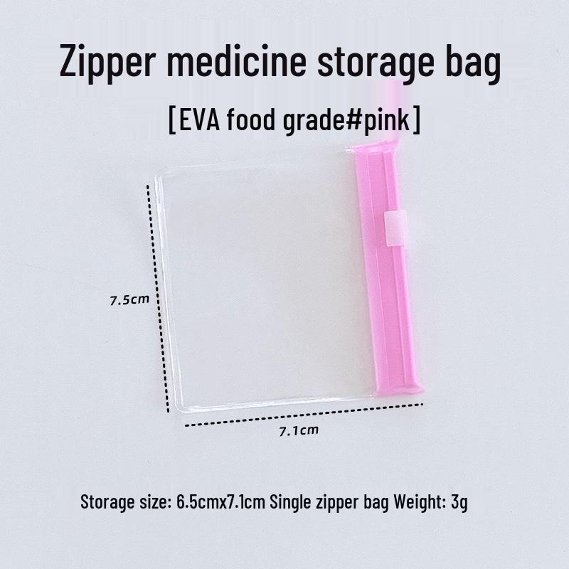 Eco-Friendly Compact EVA Medicine Bag with Colorful Design - Portable, Self-Sealing Zipper for Travel and Storage of Pills
