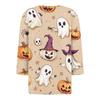 Women's T Shirt Tee Halloween Printed Button 3/4 Sleeve Tunic Daily Weekend Fashion Basic V- Neck Regular Top