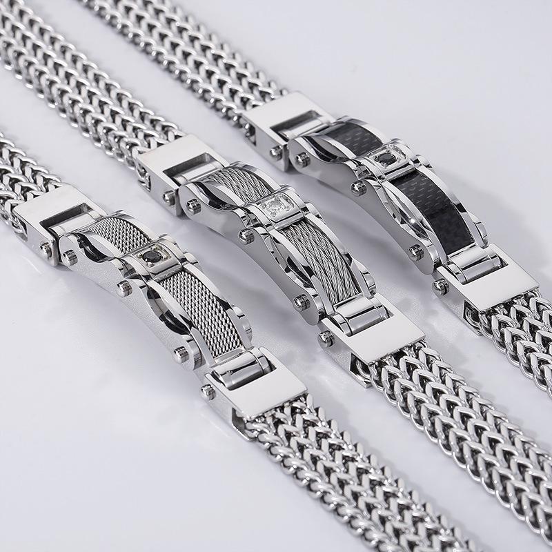 Men's Titanium Steel Motorcycle Chain Bracelet - Rock Style Accessories