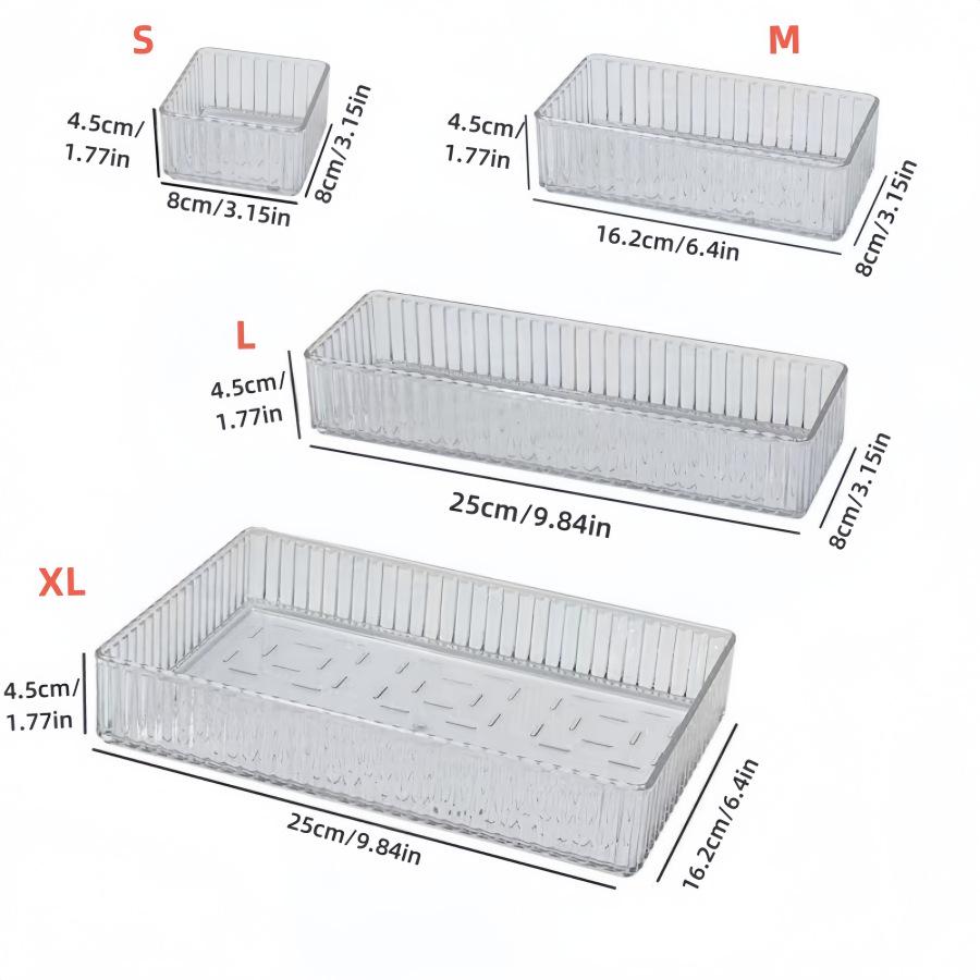 Acrylic Drawer Divider & Cosmetic Organizer Set for Dorms