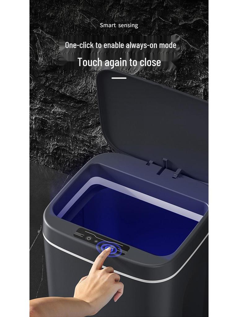 Waterproof Smart Sensor Trash Can with Automatic Lid for Kitchen, Bathroom, and Living Room
