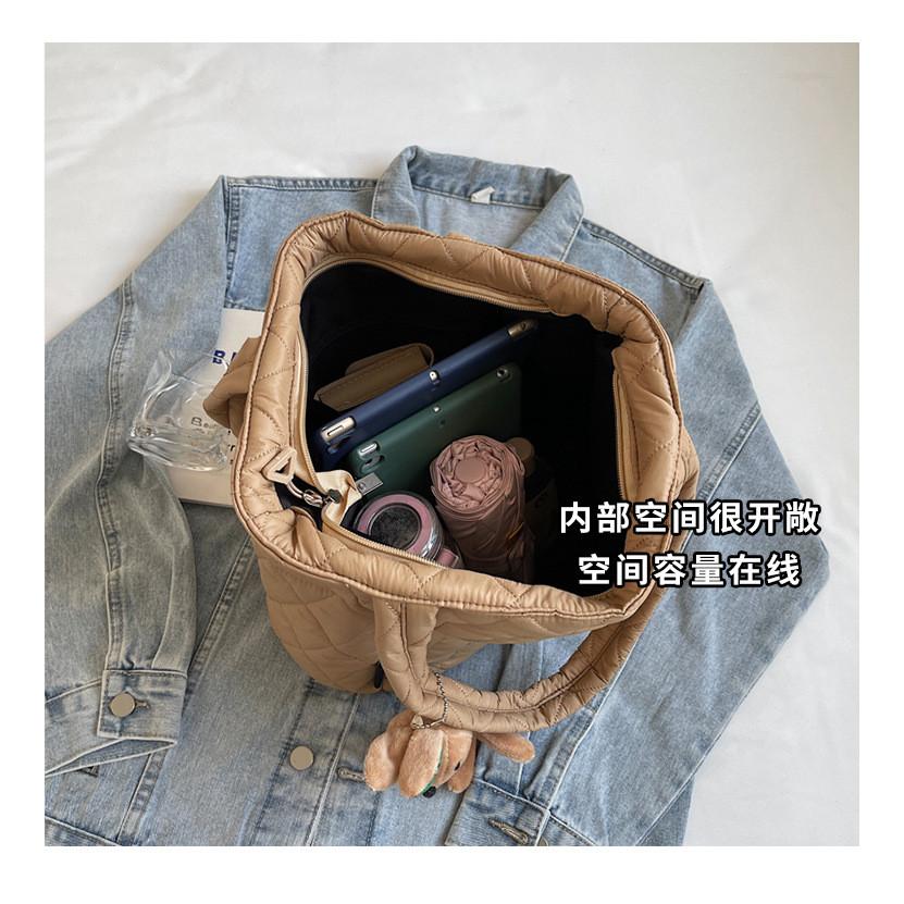IELGY Ladies Tote Bag Cotton Clothes Large Capacity Commuter Portable Korean Version Fashion One-Shoulder Messenger Bag