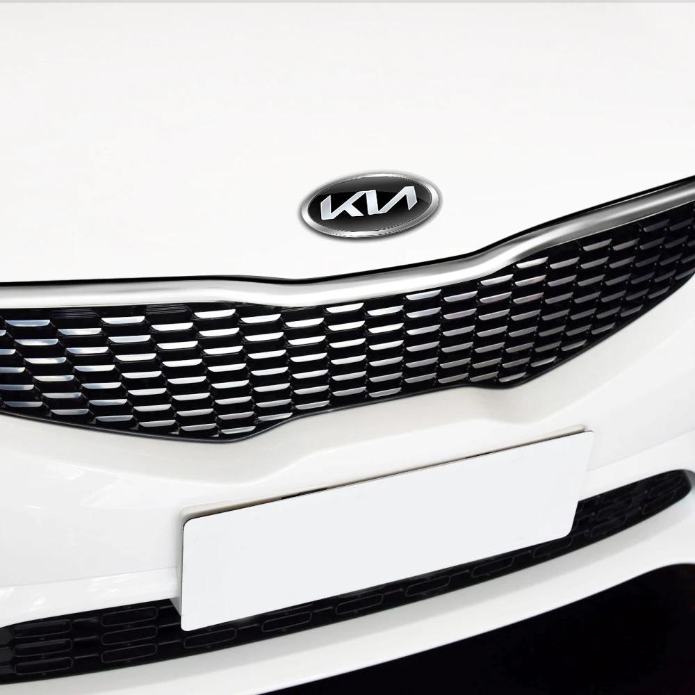 ABS Badge Logo Voiture Emblème Capot Avant Autocollants Décoratifs Coffre Arrière Pour Kia Sportage Rio K2 Ceed Carnival Picanto Soul EV6 Niro