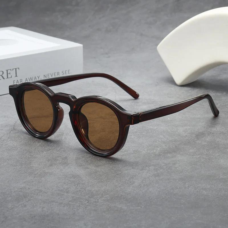 Neu Vintage Kleine Fassung Runde Sonnenbrille Damen Für Herren Männlich Luxusmarke Designer Beliebt Steampunk Hip Hop Sonnenbrille Uv400