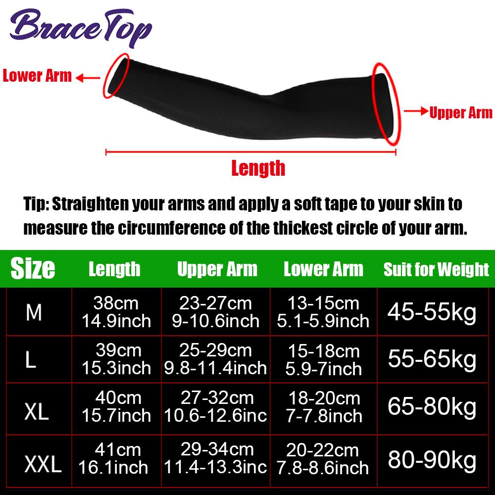 Bracetop 1 Pair Breathable Quick Dry UV Protection Running Arm Sleeves Basketball Sports Arm Guards