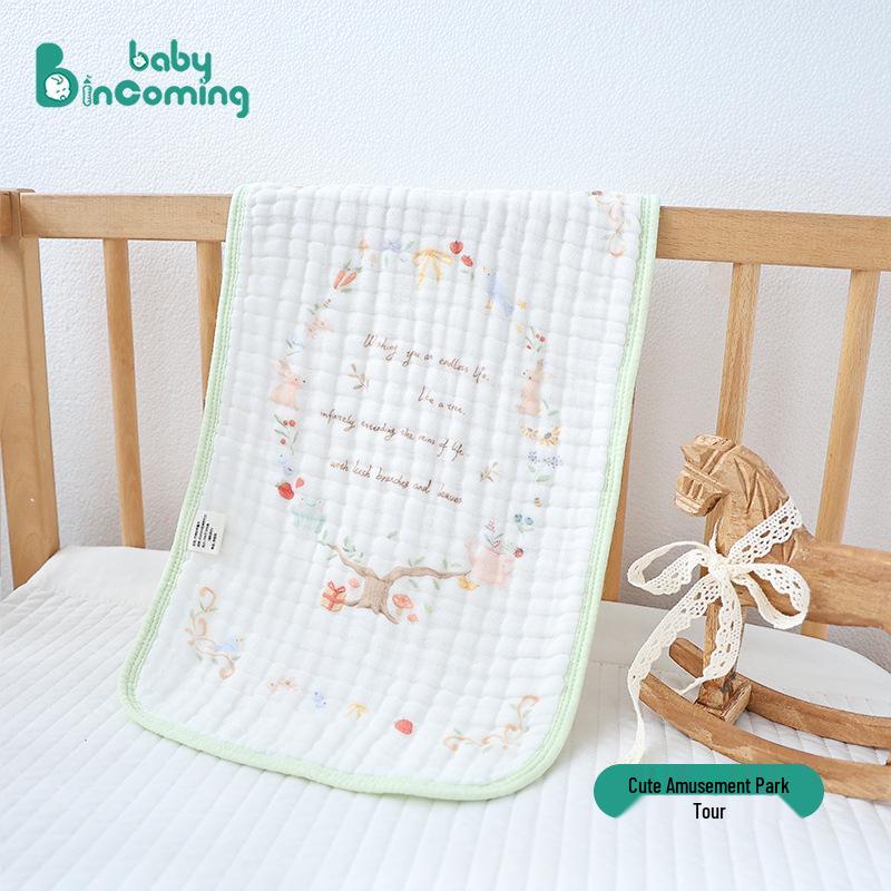 Baby A-Class Bamboo Cotton Children's Cartoon Bib & Towel Set - Soft & Absorbent