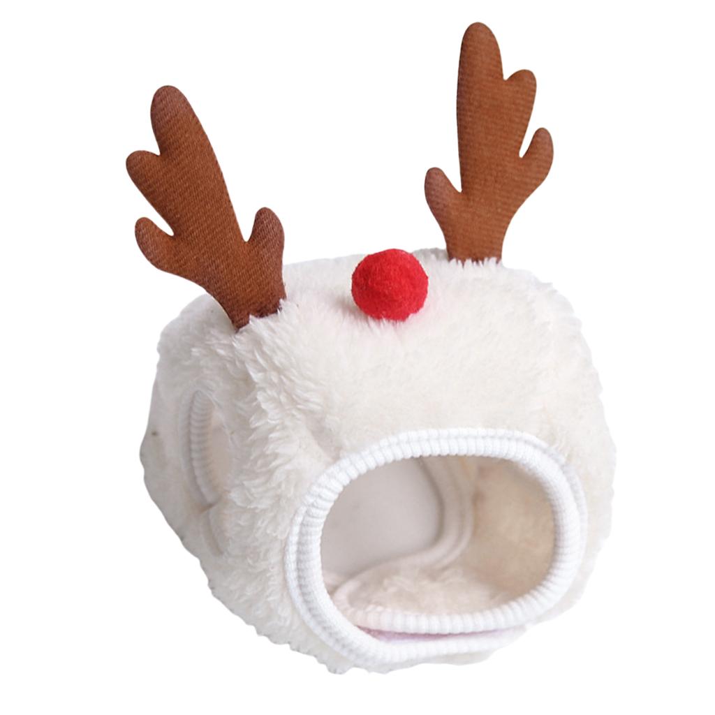Reindeer Christmas Tree Headwear Hat for Pet Neck Decorations Reindeer Star Pompoms Christmas Dog Headwear Photo Props