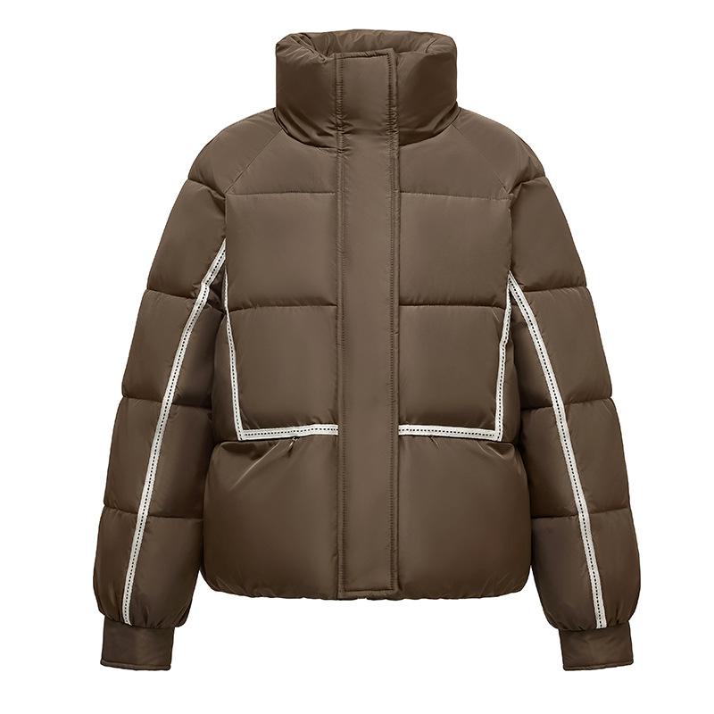 2025 winter new cotton jacket stand-up collar short versatile Korean loose padded jacket women's padded jacket foreign slimming jacket