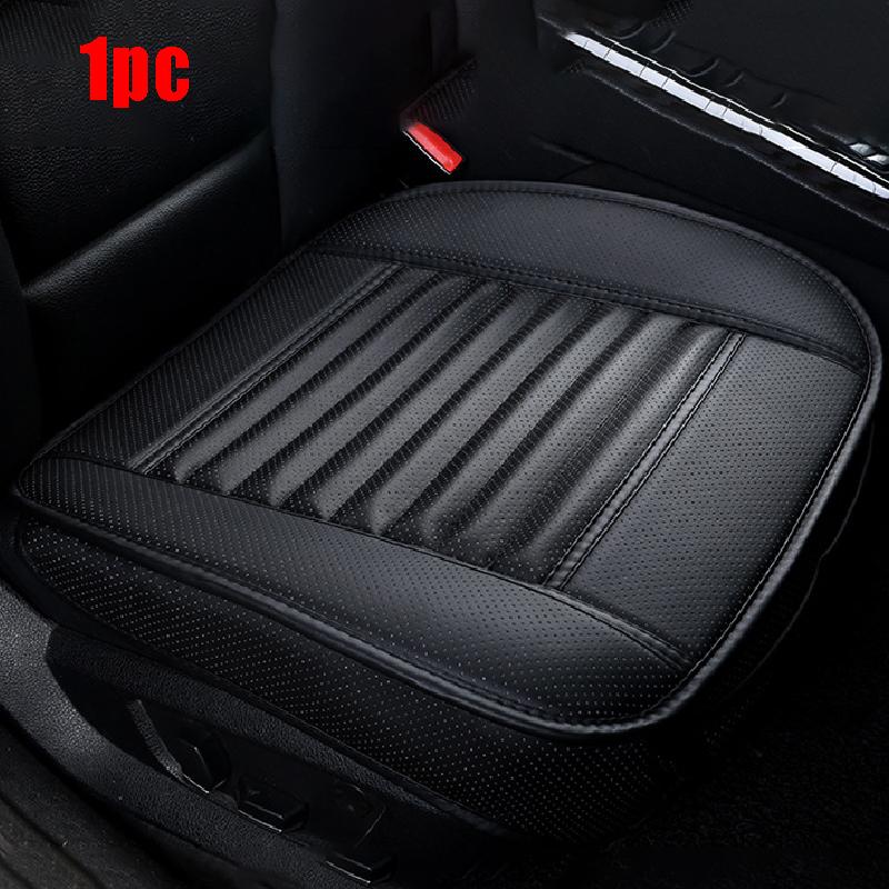 Car Seat Cover PU Leather Cushion All Season Universal Anti Slip Breathable And Easy To Clean Black Front Seat Protective Cove