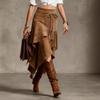 Polyester Aline Midi Skirt With Wrinkle Texture For Casual Travel And Dating