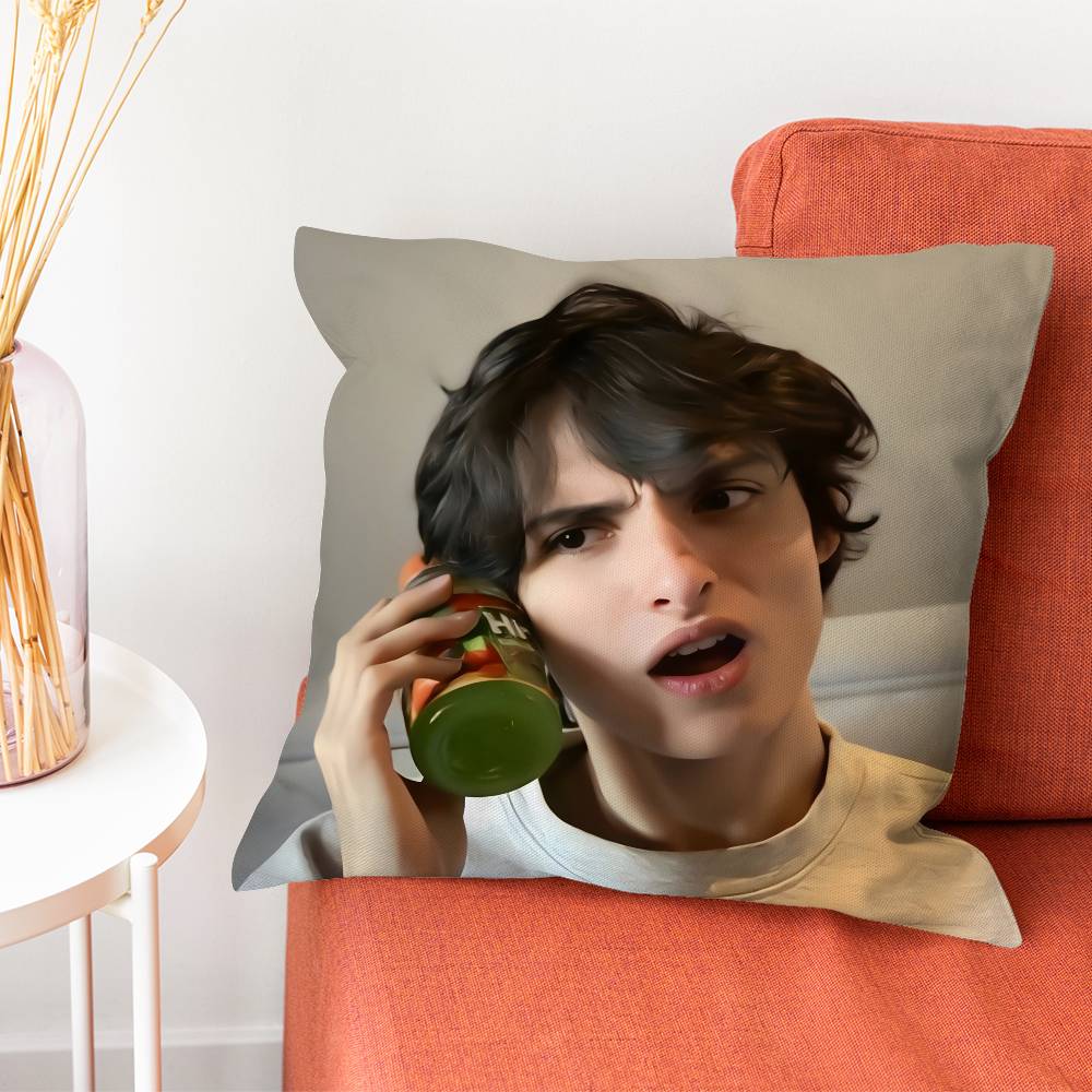 FFinn Wolfhard Mike Stranger Pillow Case Plush Fabric Soft DoubleSided Printed Sofa Warm Winter Home Gift Cushion Cover