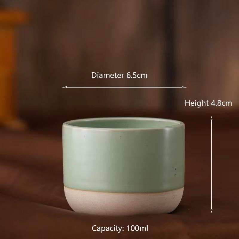 100/180/230ml Ceramic Cup Vintage Coarse Pottery Coffee Cup Japanese-style Cafes Drinkware for Espresso Cappuccino Kung Fu Tea