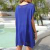 V-neck Sleeveless Side Split Loose Fit Beach Dress Women Hollow Out Solid Color Swimwear Cover Up Beachwear