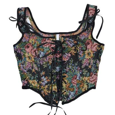 Women's  Sexy LaceBack Zip Corset Top Bustier G-string Body Shapewear