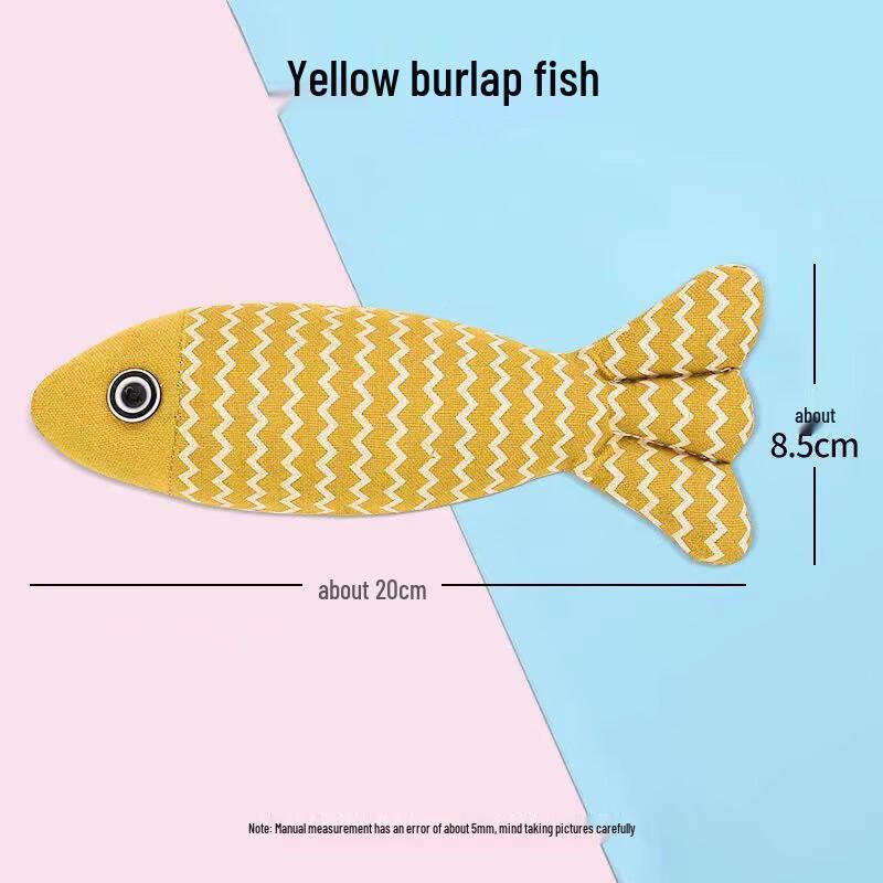 Realistic Plush Fish Cat Chew Toy